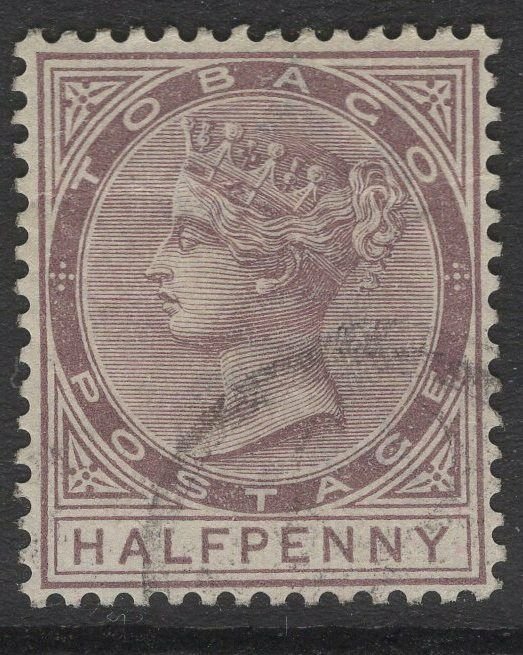 TOBAGO SG14 1882 ½d PURPLE-BROWN USED