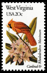 US 2000 or 2000a State Birds & Flowers West Virginia 20c single MNH 1982
