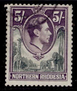 NORTHERN RHODESIA GVI SG43, 5s grey & dull violet, FINE USED. Cat £18.
