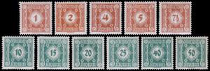 Austria Scott J103-13 (1922) Mint H-LH VF Complete Set B