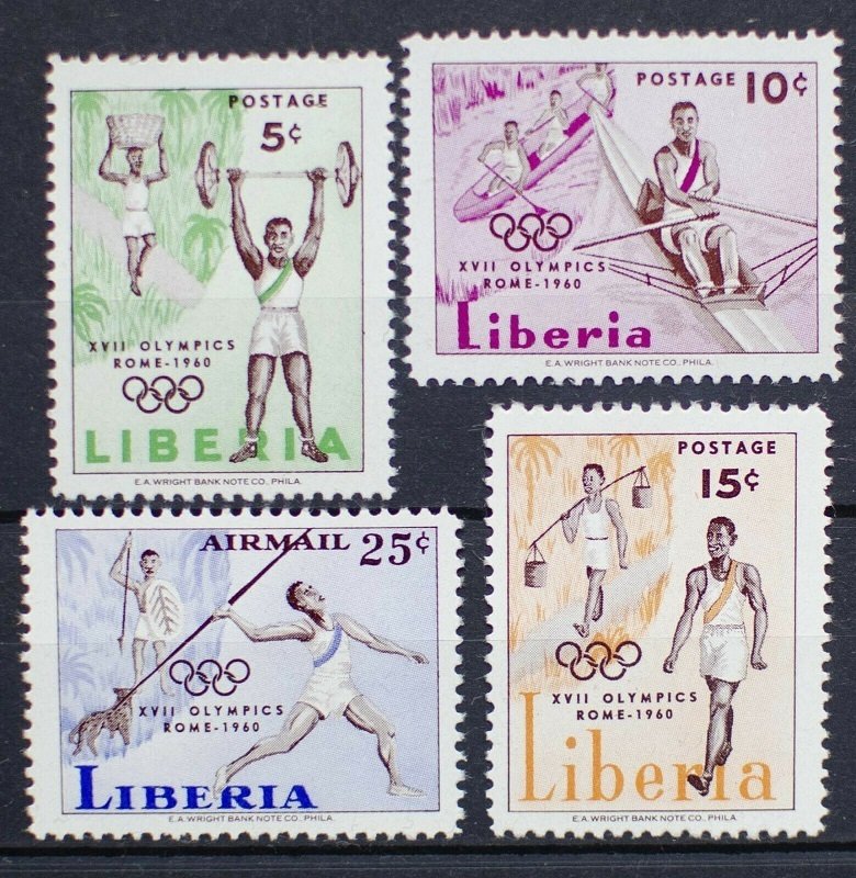 1960 Liberia 552-555 1960 Olympic Games in Rome