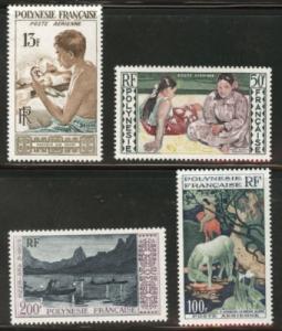 Polynesia Scott C24-C27 MH* 1958 Gauguin airmail set CV $77
