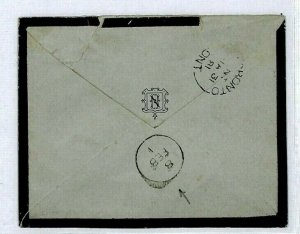 GB SG.142 Mourning Cover 1881 *NEWINGTON* Scots Duplex TRANSATLANTIC Canada CT47