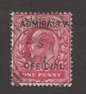 Great Britain # O73, Admiralty Official Overprint, Used, 1/3 Cat.