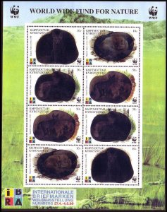 Kyrgyzstan WWF Corsac Fox Holographic stamps Sheetlet of 2 sets 1999 MNH