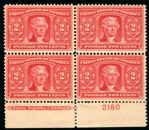 324 VF/XF OG LH, very well centered,  CHOICE PLATE! r3096