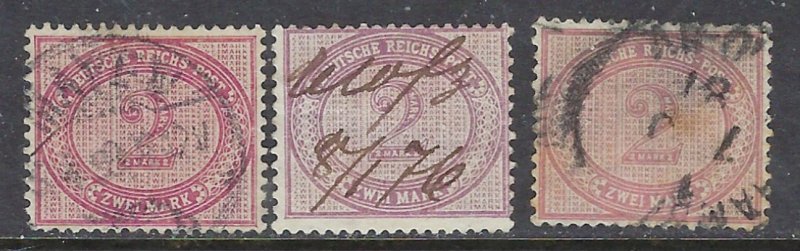 Germany 36,36a,36b Used 1875-90 all three color varieties