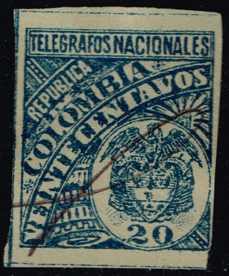 Colombia Yvert #TE24 Telegraph Stamp; Used (2Stars)