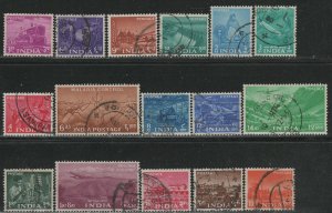 India Scott # 254 - 271, used, w/o # 263 + # 267