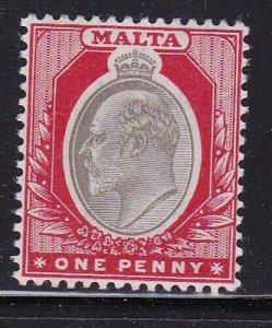 Album Treasures Malta  Scott #  22  1p  Edward VII  Mint Hinged