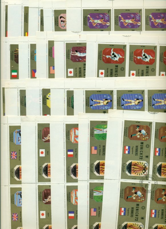 Sharjah 1972 Mi#1158-1177 Summer Olympics Munich, Medallists 20v.xsheets (fol...