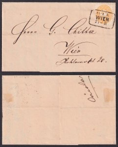 Austria - 1863 - Scott #22 - used on printed matter - WIEN box  pmk