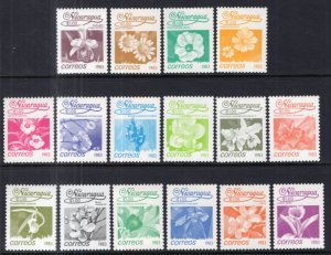 Nicaragua 1209-1224 Flowers MNH VF