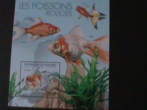 ​BURUNDI-2012 LOVELY COLORFUL BEAUTIFUL LOVELY GOLD FISHES MNH  S/S-VF