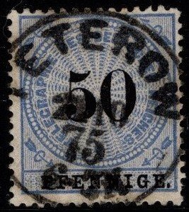 1875 Germany Revenue Stamp 50 Pfennige Telegraphs Used