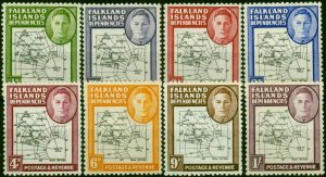 Falkland Island Dep 1946 Thick Maps Set of 8 SGG1-G8 V.F MNH (2)