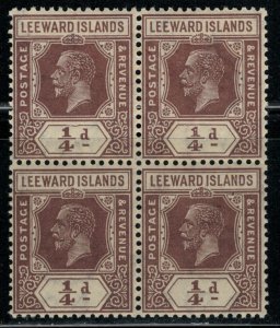 Leeward Islands #61* NH  Block of 4  CV $10.00