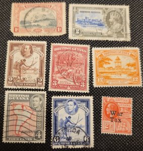 British Guiana, 1898-1934,  remnant group + war tax 2c, SCV$6.75