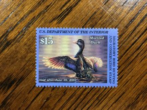 RW 67 2000 $15.00 Mottled Duck - Duck Stamp, Mint Never Hinged