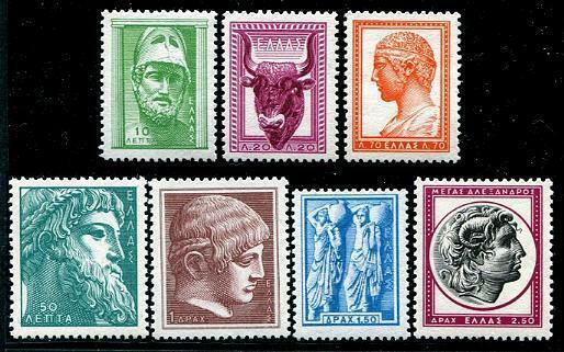 HERRICKSTAMP GREECE Sc.# 632-38 1959 Ancient Art Mint NH Scott Retail $50.00