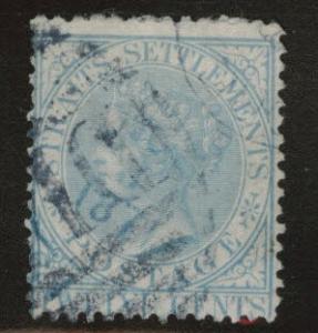 Straits Settlements Scott 14, 12p Victoria 1867 CC wmk CV$10