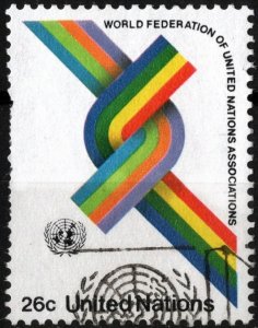 United Nations #273 26¢ Colourful Bands (1976) Used