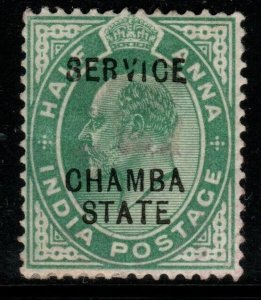 INDIA-CHAMBA SGO24 1903 ½a YELLOW-GREEN MTD MINT