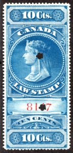 FSC1, van Dam, 10c, Used, p12, Federal Supreme Court, 1876 Victoria, Canada