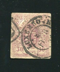 Luxembourg 10 Coat of Arms Imperf Used Stamp Thin 