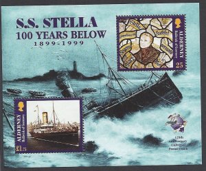Alderney  #127 MNH ss, wreck of SS Stella, issued 1999