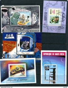 Worldwide 9 Souvenir Sheets Used/CTO Space 14147