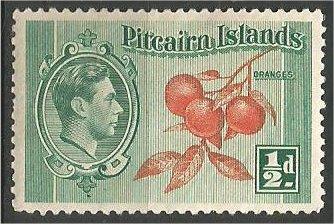 PITCAIRN ISLANDS, 1940, MVLH 1/2p, Oranges Scott 133