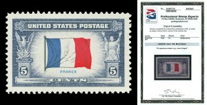 Scott 915 1943 5c France Issue Mint Graded Gem 100 NH with PSE CERTIFICATE!