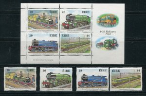 Ireland 581 - 584 Railways Sesquicentenary Pane and Single Stamps MNH 1984