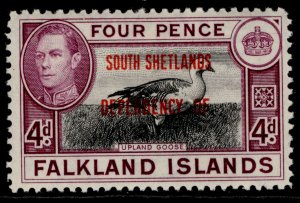 FALKLAND ISLANDS - South Sheltands GVI SG D5, 4d black & purple, M MINT.