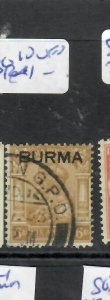 BURMA  (P2210BB)  KGV OVPT ON IDIA 6A  SG 10    VFU 