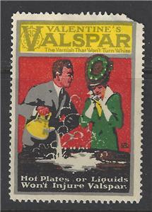Vintage Valentine's Valspar Paint Promotional Poster Stamp - Scarce (AW65)