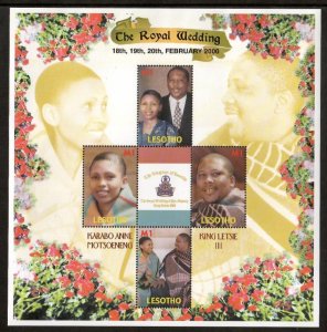 Lesotho 2000 - King Letsie Wedding - Sheet of 4 Stamps - Scott #1222 - MNH