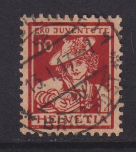 Switzerland  #B6  used  1916  Pro Juventute  10c  girl  Vaud