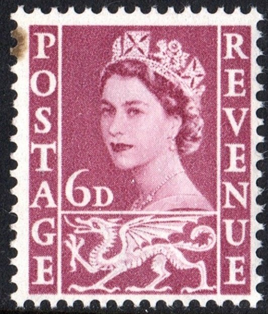 Wales #3 6d Queen Elizabeth II: Wilding Portrait (1958) MNH/Tone