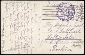 Germany WWI Navy Air Force Army Airfield Marine Flugstation Kiel Feldpost 81306