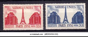 FRANCE - 1951 6th UNITED NATIONS ASSEMBLY PARIS - 2V - MH