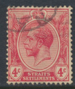 Straits Settlement  SG 198 SC# 154 Used  Scarlet 1919  see detail and scan  