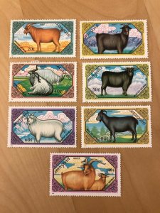 Mongolia Scott #1730-6 - Goats - Set of 7 - MNH