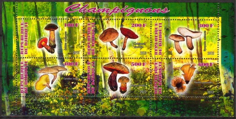 Djibouti 2013 Mushrooms (3) MNH Cinderella !