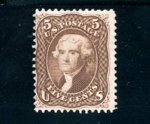 USAstamps Unused FVF US Serie of 1861 Jefferson Scott 76 Mint RG