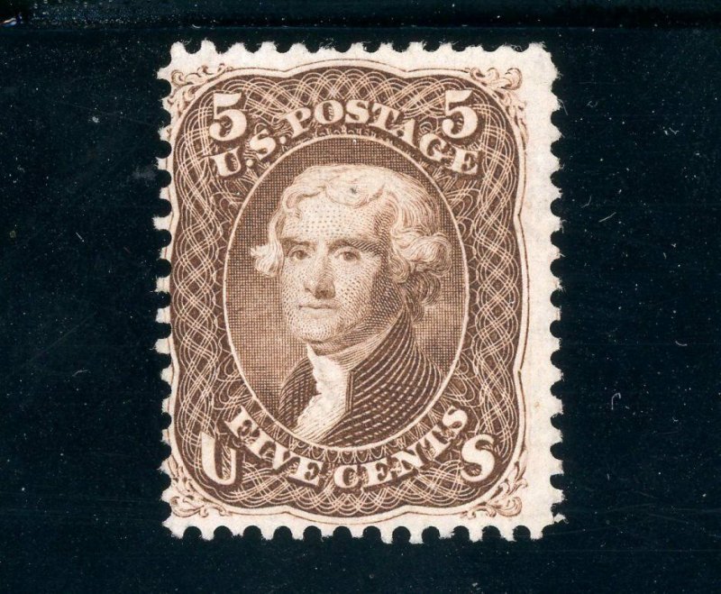 USAstamps Unused FVF US Serie of 1861 Jefferson Scott 76 Mint RG