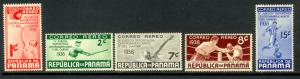 PANAMA 1938 SPORTS SET Baseball Basketball Soccer Boxing Sc C43-C47 MNH