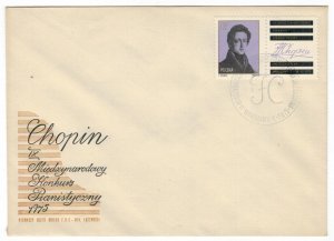 Poland 1975 FDC Stamps Scott 2125 Music Frederic Chopin Composer Piano Competiti