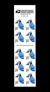 1996 20c Blue Jay, self-adhesive, Booklet of 10 Scott 3048 Mint F/VF NH